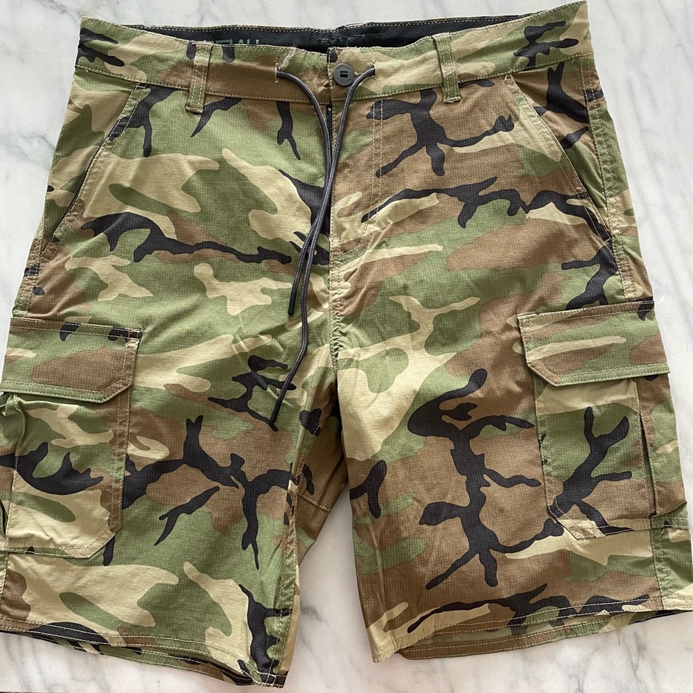 Brixton Mens Sz 32 Camo All Terrain Hybrid Shorts Swim Trunks TS1 PM1